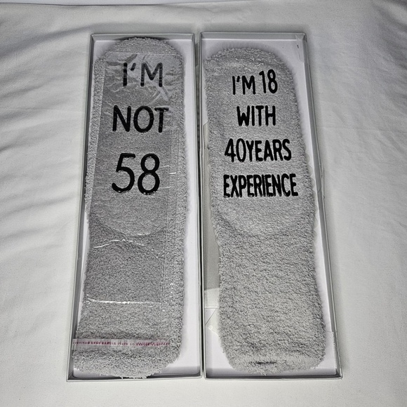 New Mens Happypop Gray Cupcake Socks 58th Birthday Not 58 18 40 Years Experience - Picture 4 of 9